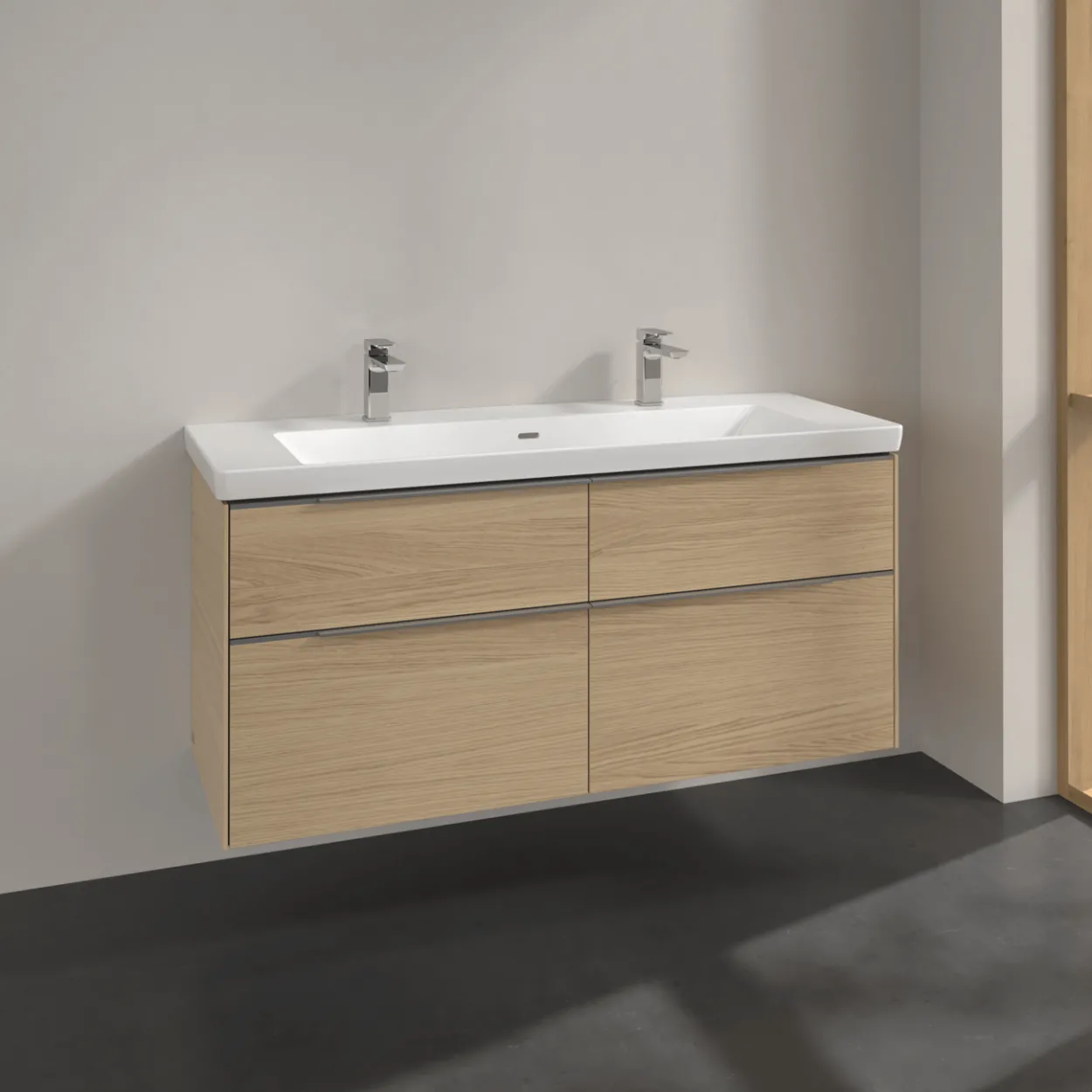 V&b subway 3.0 servantskap 127x57 nordic oak håndtak i krom