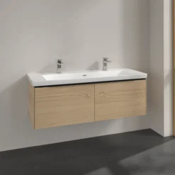 V&b subway 3.0 servantskap 127x42 nordic oak håndtak i volcano black
