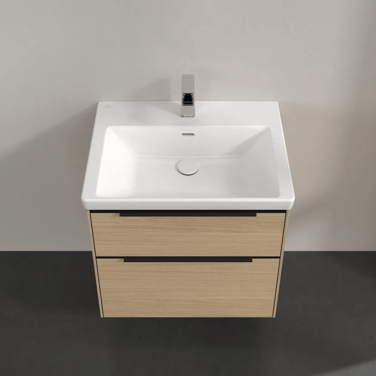 V&b subway 3.0 servantskap 62x57 nordic oak håndtak i volcano black