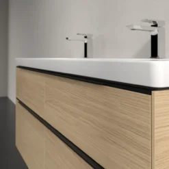 V&b subway 3.0 servantskap 127x57 nordic oak håndtak i volcano black