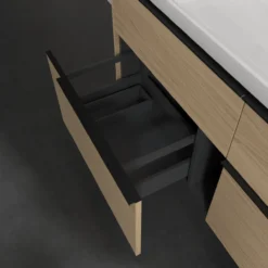 V&b subway 3.0 servantskap 127x57 nordic oak håndtak i volcano black