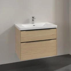 V&b subway 3.0 servantskap 77x57 nordic oak håndtak i volcano black