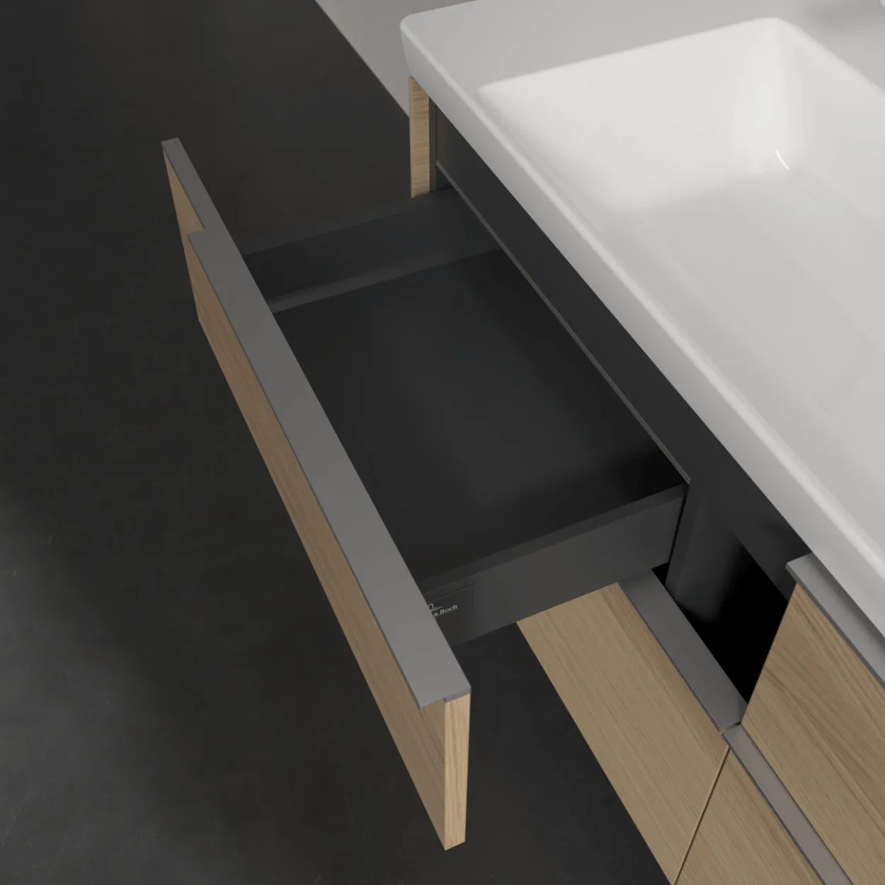V&b subway 3.0 servantskap 127x57 nordic oak m/lys håndtak i krom