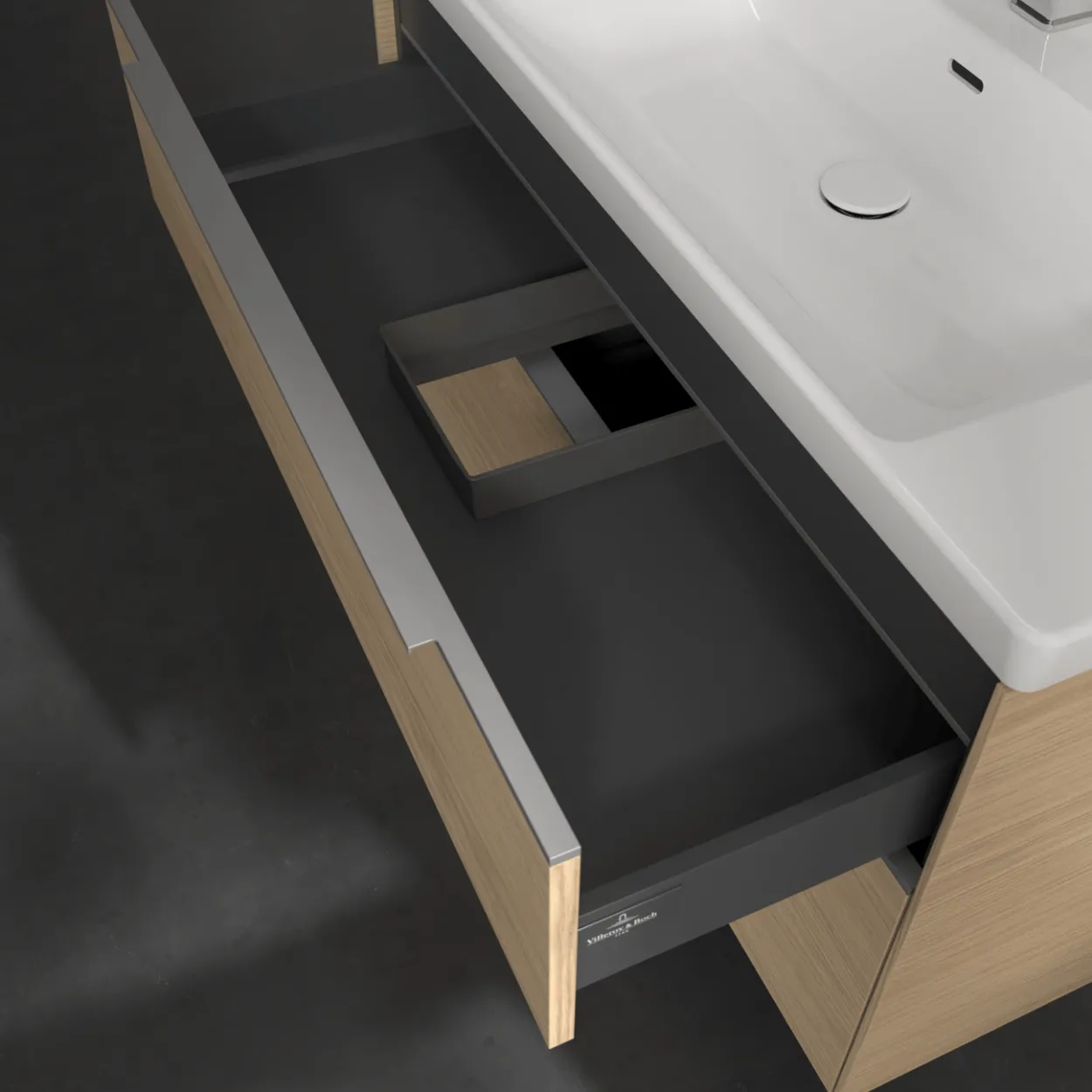 V&b subway 3.0 servantskap 97x57 nordic oak m/lys håndtak i krom