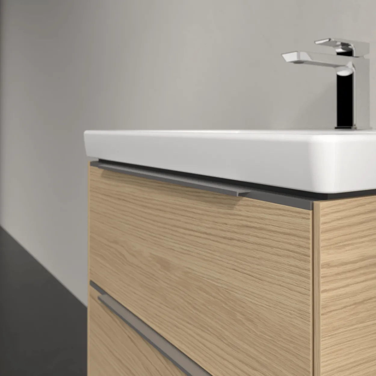 V&b subway 3.0 servantskap 57x47 nordic oak m/lys håndtak i krom