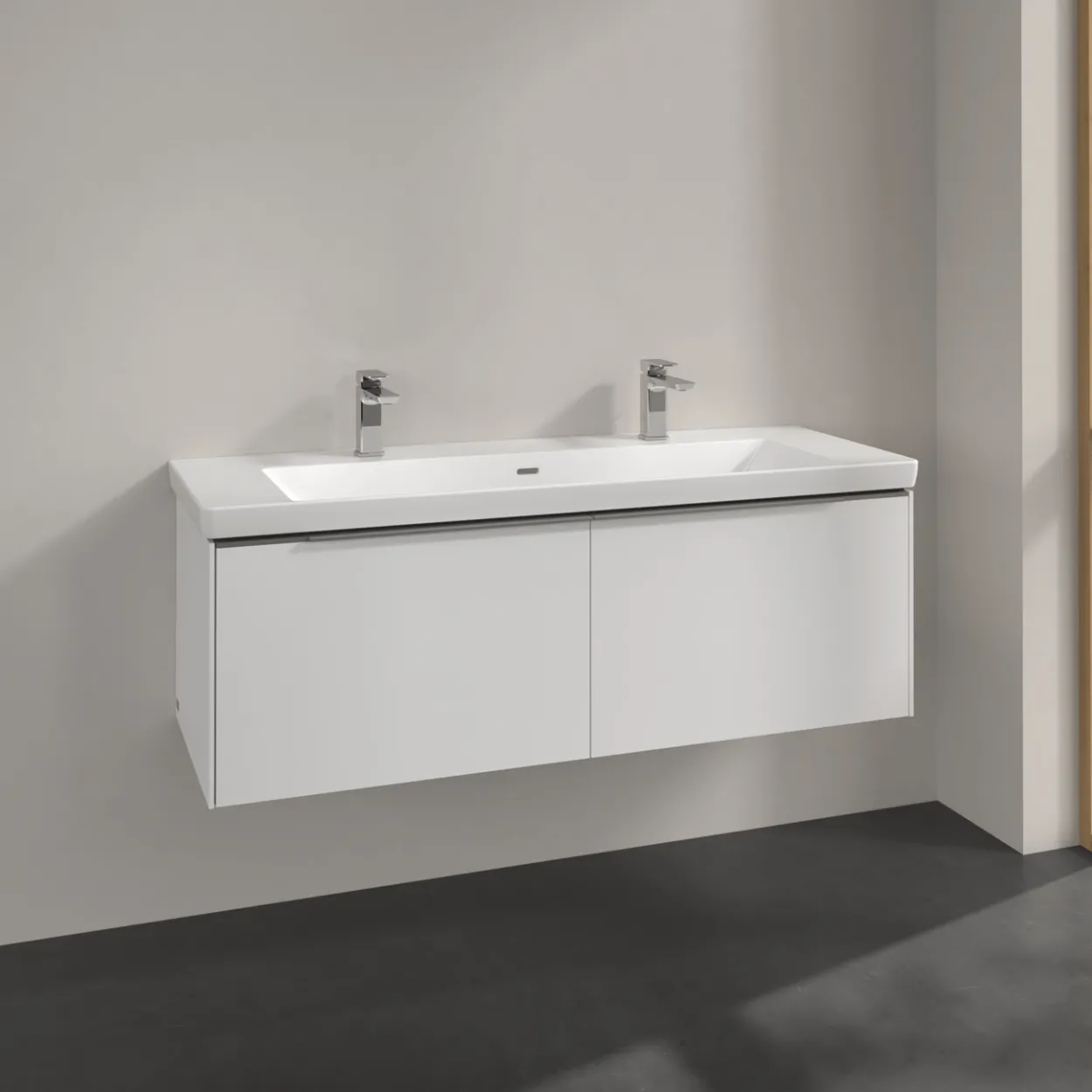 V&b subway 3.0 servantskap 127x42 pure white håndtak i krom