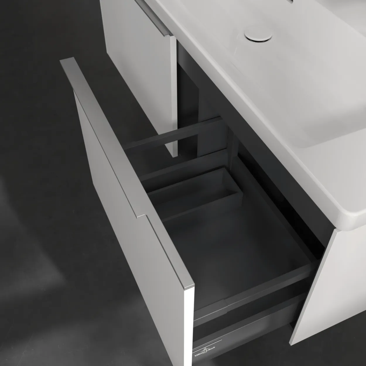 V&b subway 3.0 servantskap 127x42 pure white håndtak i krom