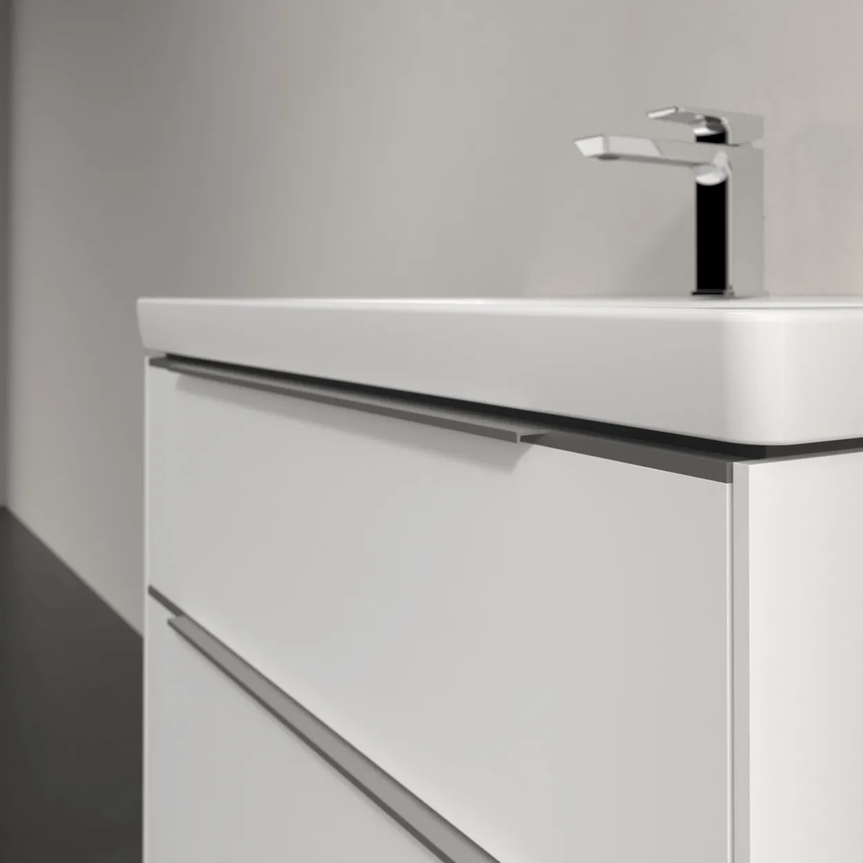 V&b subway 3.0 servantskap 77x57 pure white håndtak i krom