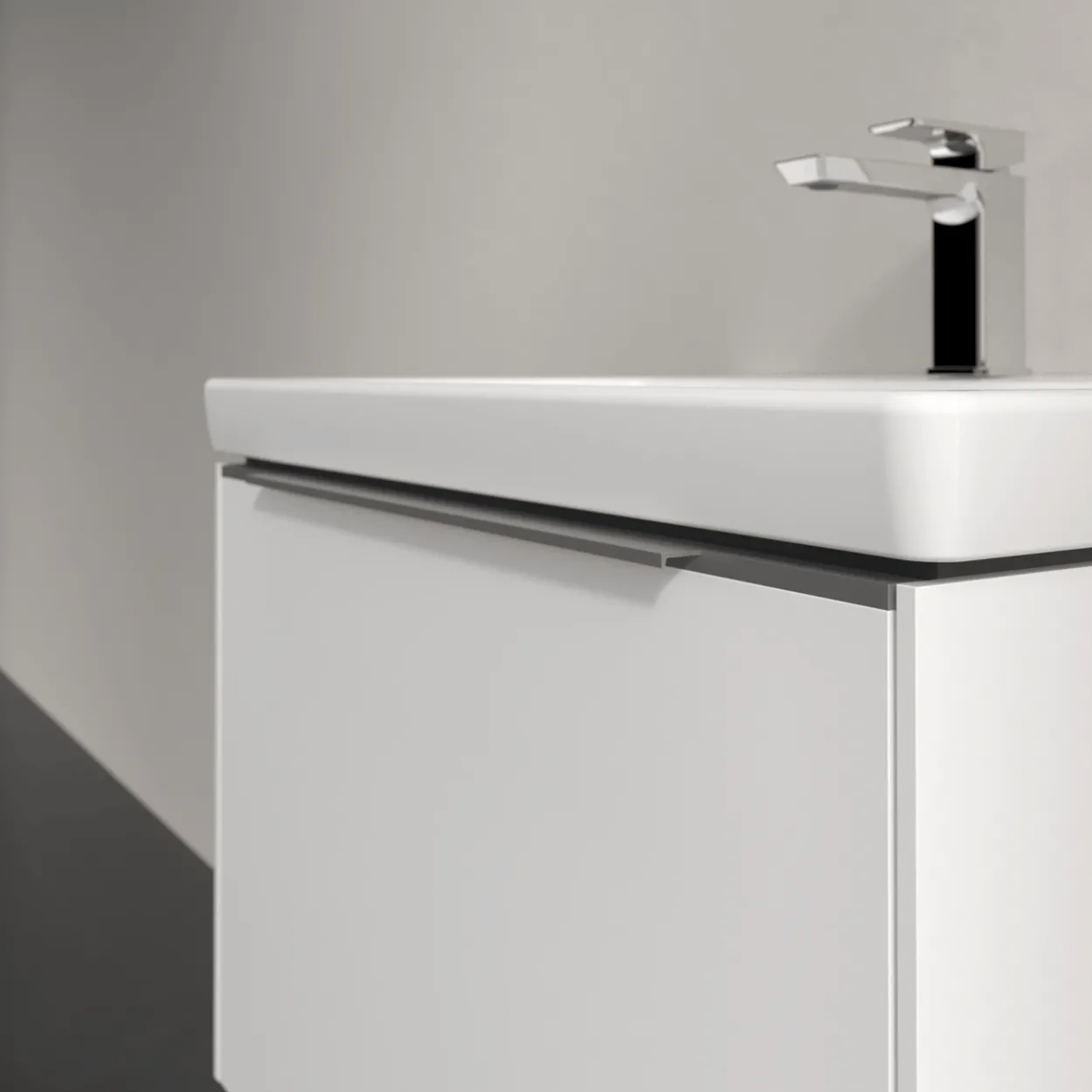 V&b subway 3.0 servantskap 66x42 pure white håndtak i krom