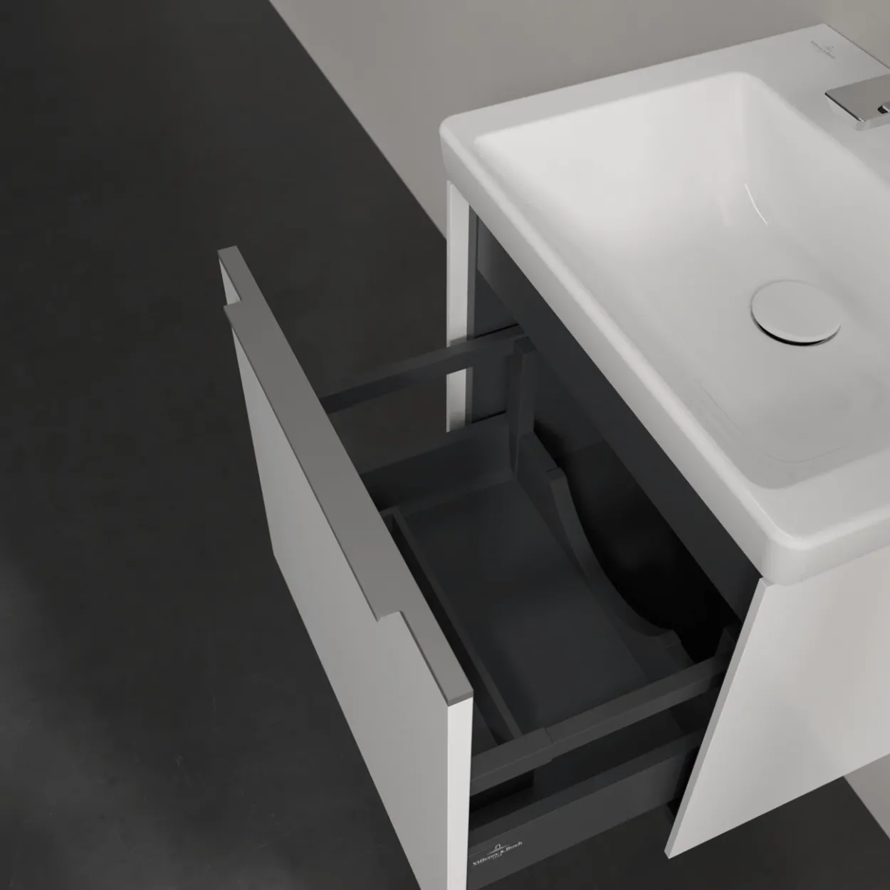 V&b subway 3.0 servantskap 47x42 pure white håndtak i krom