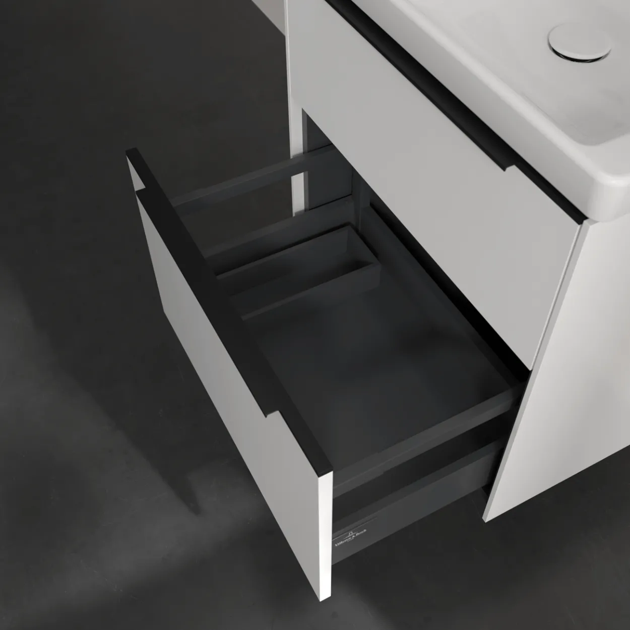 V&b subway 3.0 servantskap 57x47 pure white håndtak i volcano black