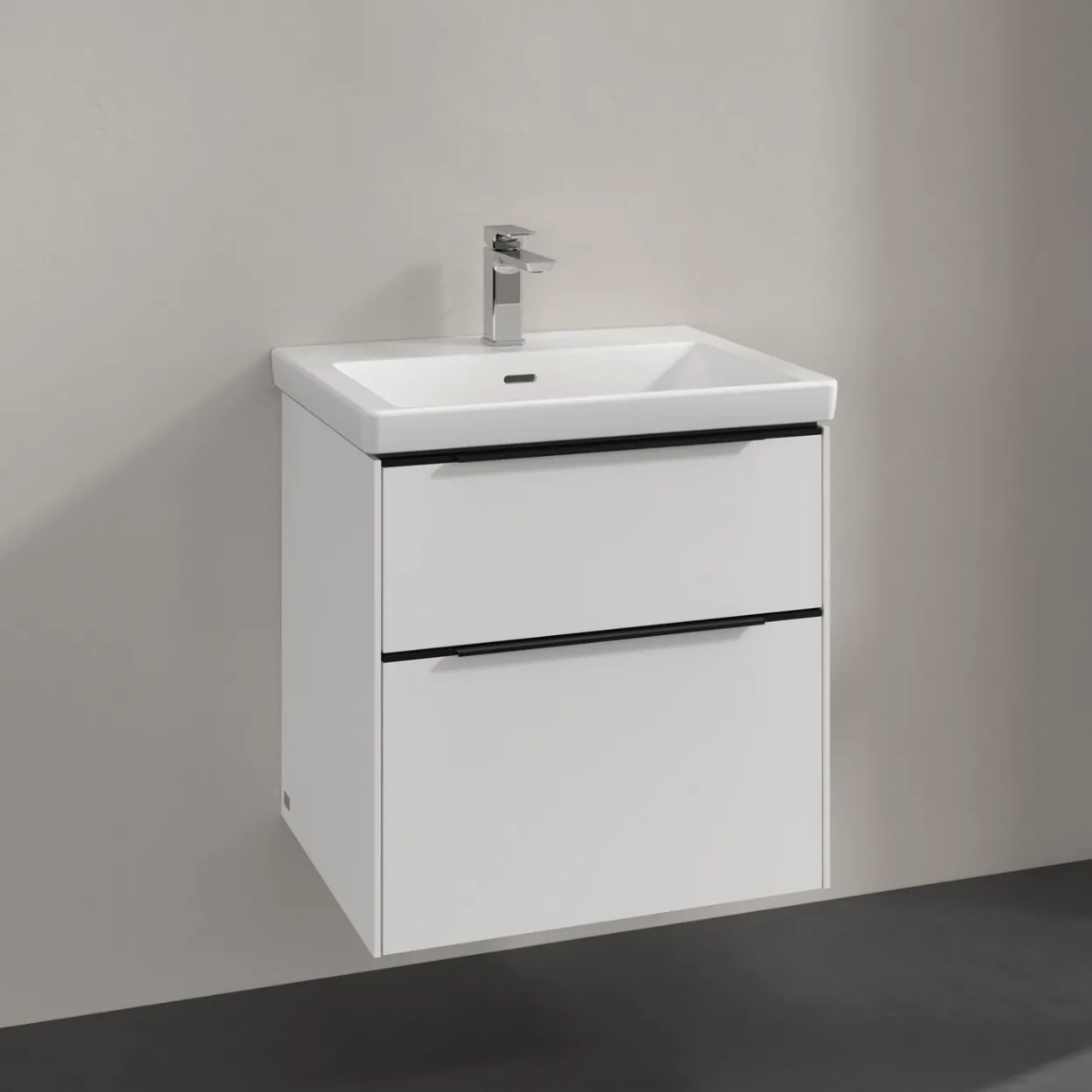 V&b subway 3.0 servantskap 57x47 pure white håndtak i volcano black