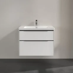 V&b subway 3.0 servantskap 77x57 pure white håndtak i volcano black