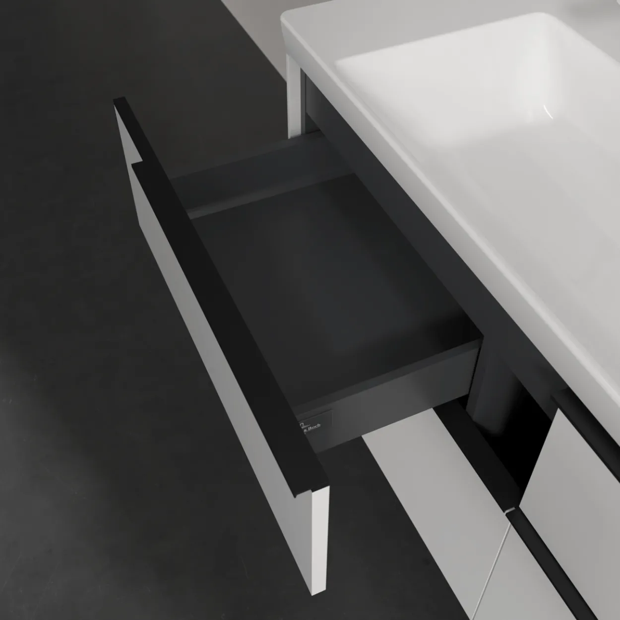 V&b subway 3.0 servantskap 127x57 pure white håndtak i volcano black