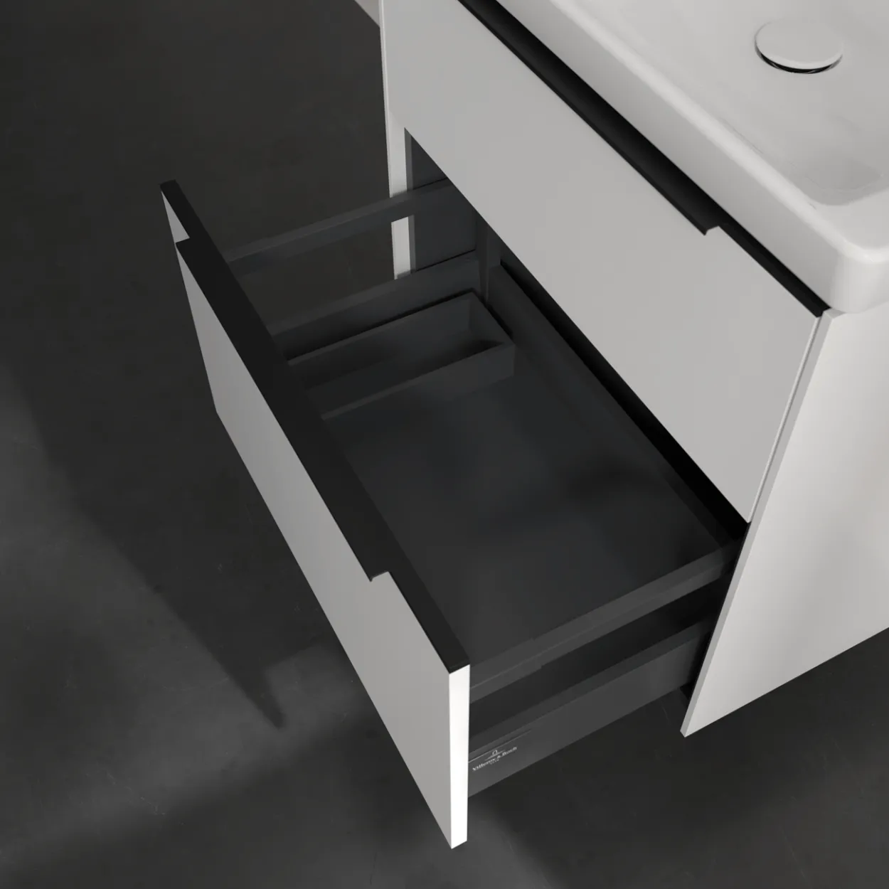 V&b subway 3.0 servantskap 62x57 pure white håndtak i volcano black