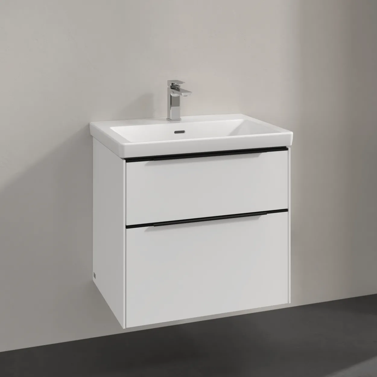 V&b subway 3.0 servantskap 62x57 pure white håndtak i volcano black