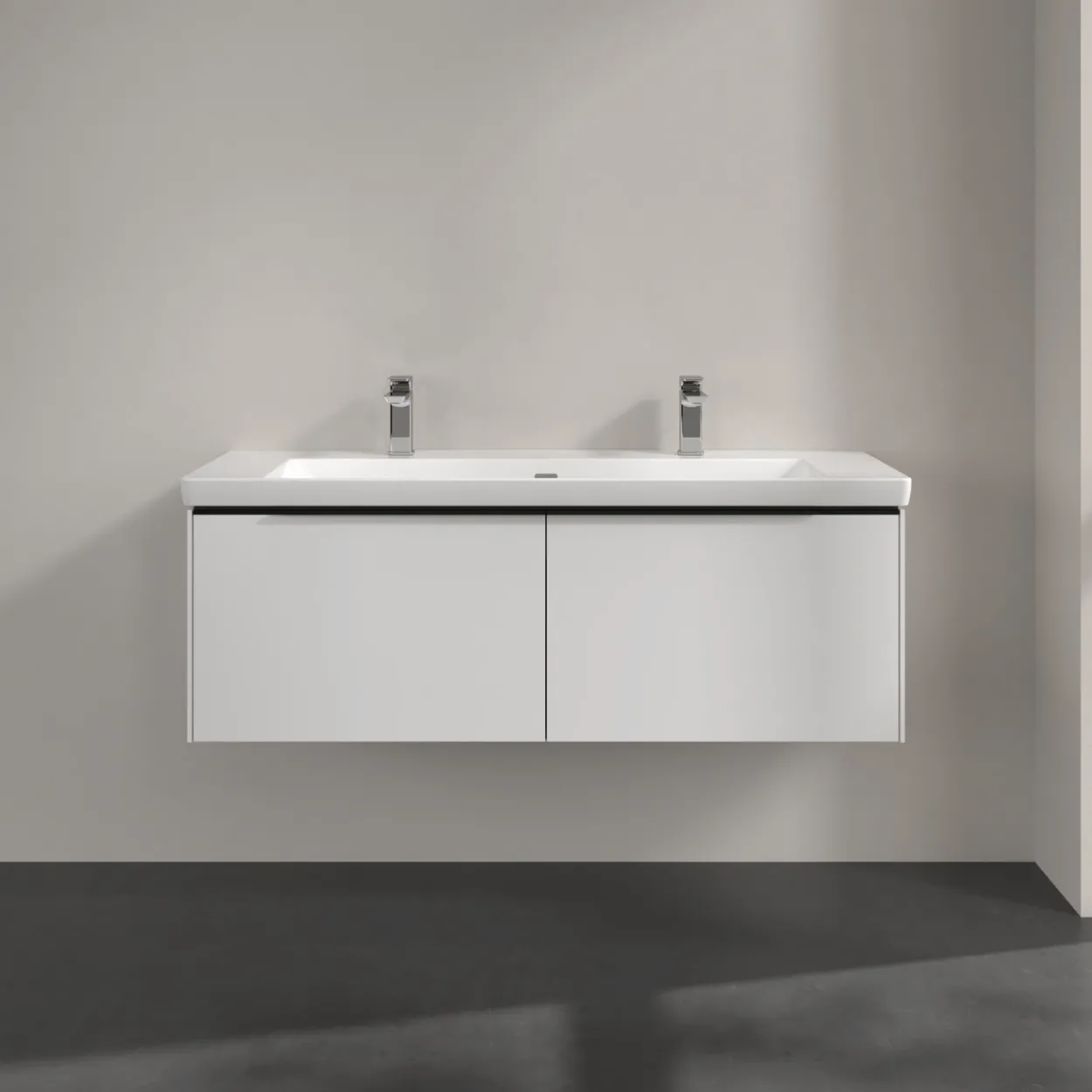 V&b subway 3.0 servantskap 127x42 pure white håndtak i volcano black