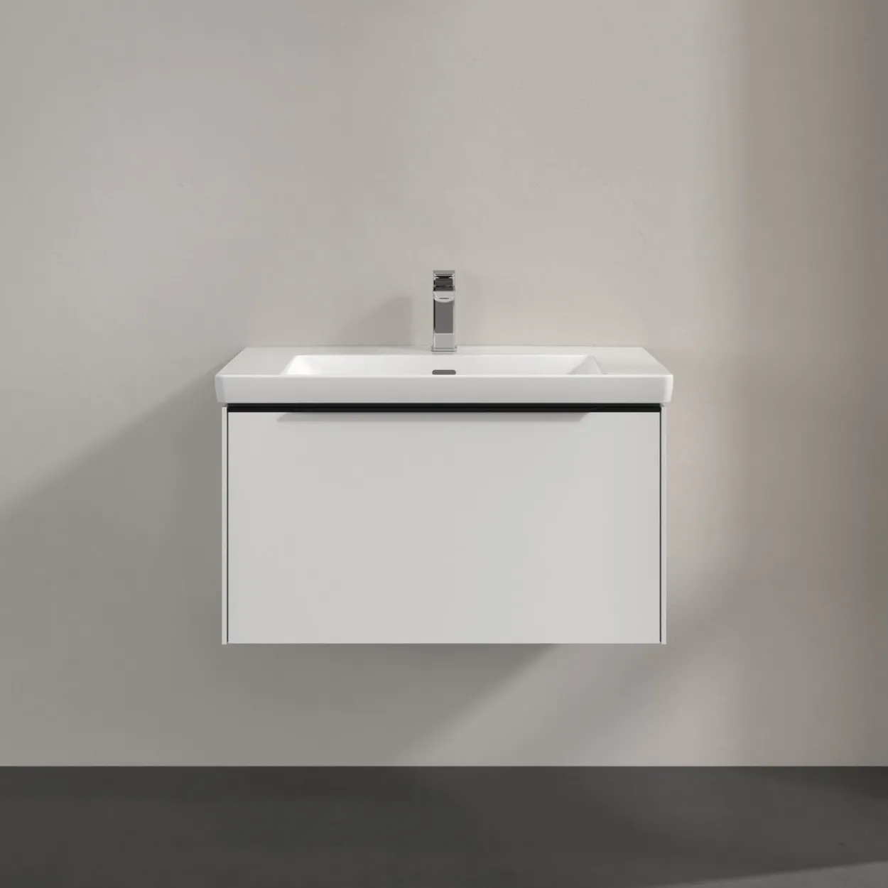 V&b subway 3.0 servantskap 77x42 pure white håndtak i volcano black