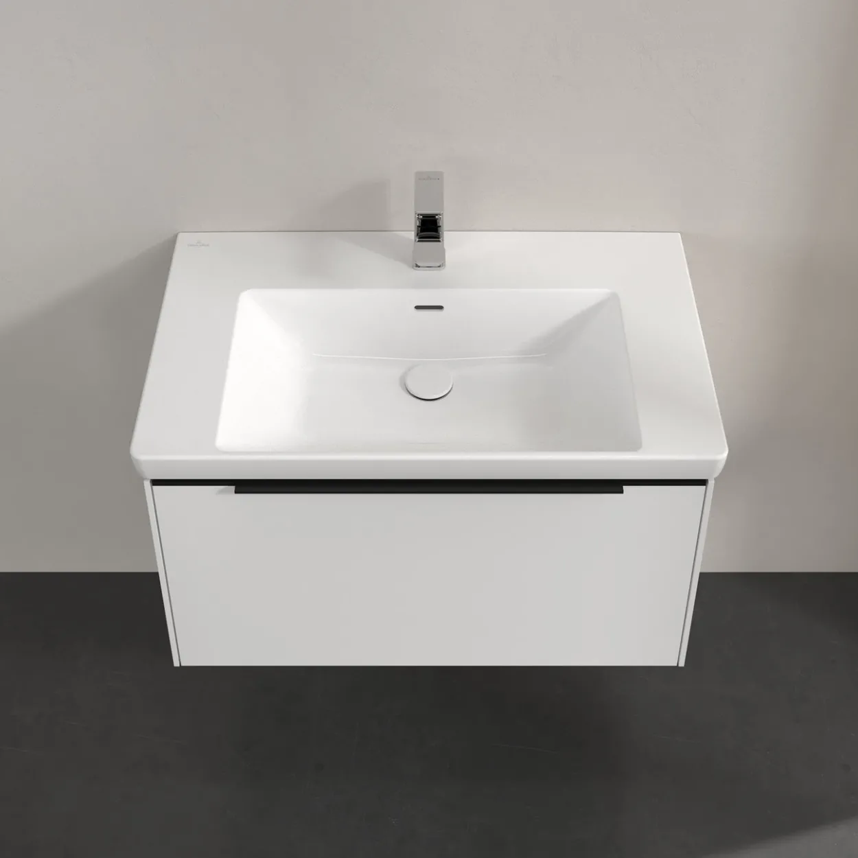 V&b subway 3.0 servantskap 77x42 pure white håndtak i volcano black