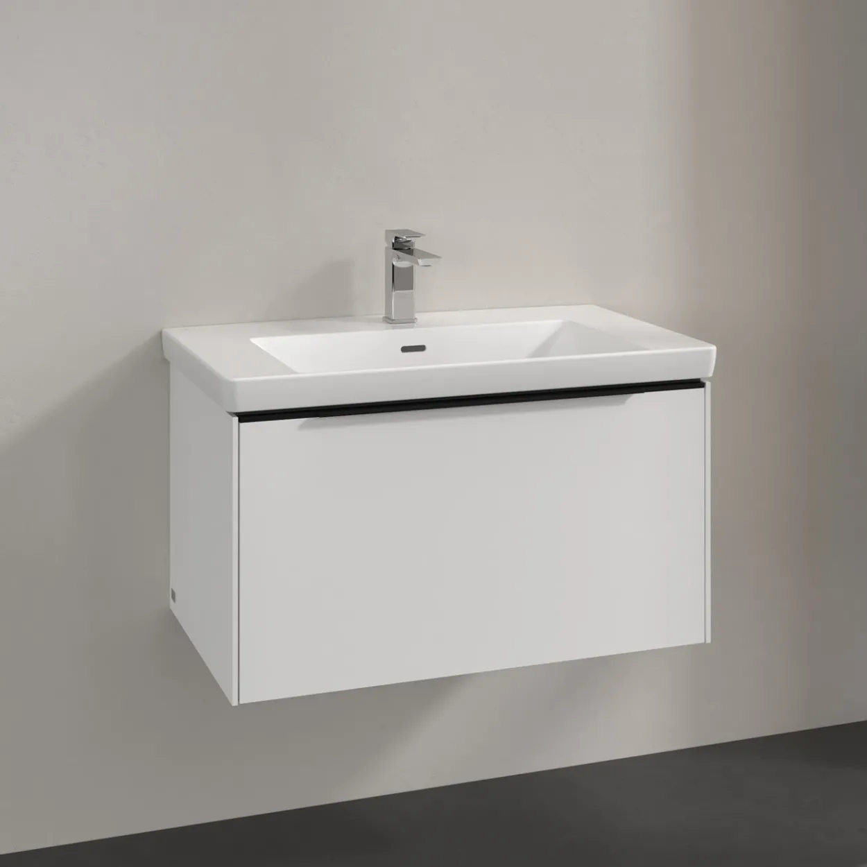 V&b subway 3.0 servantskap 77x42 pure white håndtak i volcano black