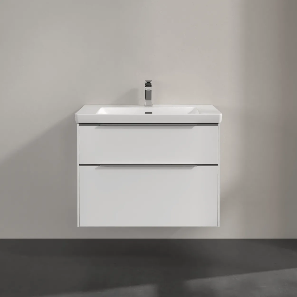 V&b subway 3.0 servantskap 77x57 pure white m/lys håndtak i krom