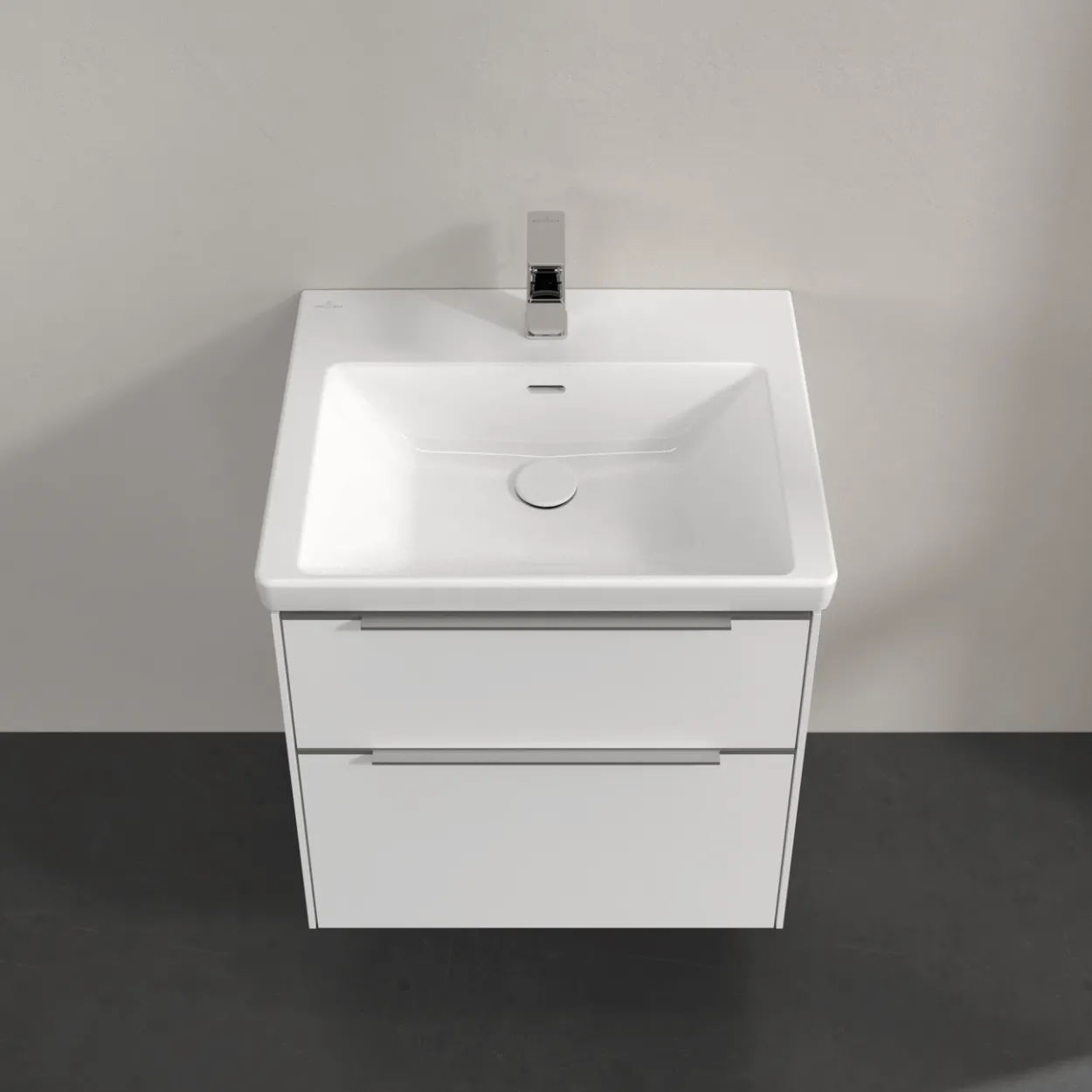 V&b subway 3.0 servantskap 57x47 pure white m/lys håndtak i krom