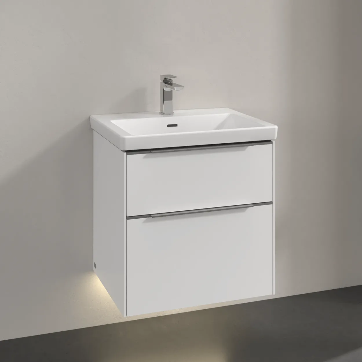 V&b subway 3.0 servantskap 57x47 pure white m/lys håndtak i krom