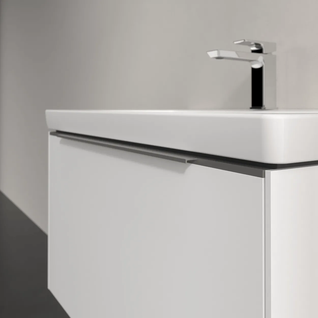 V&b subway 3.0 servantskap 77x42 pure white m/lys håndtak i krom