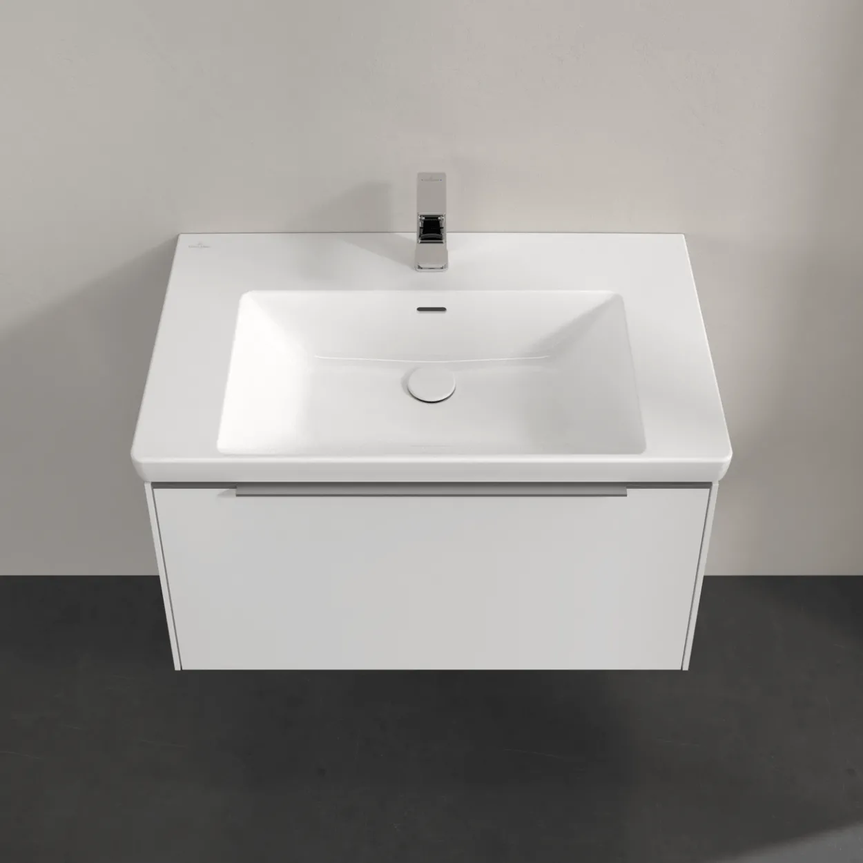 V&b subway 3.0 servantskap 77x42 pure white m/lys håndtak i krom