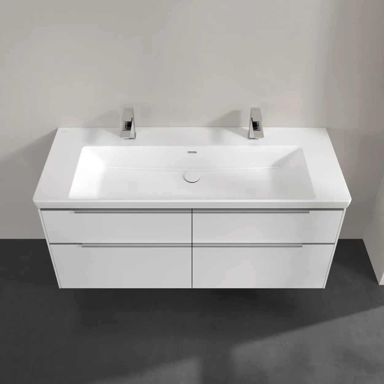 V&b subway 3.0 servantskap 127x57 pure white m/lys håndtak i krom