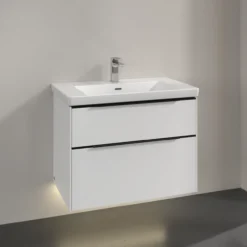V&b subway 3.0 servantskap 77x57 pure white m/lys håndtak i volcano black
