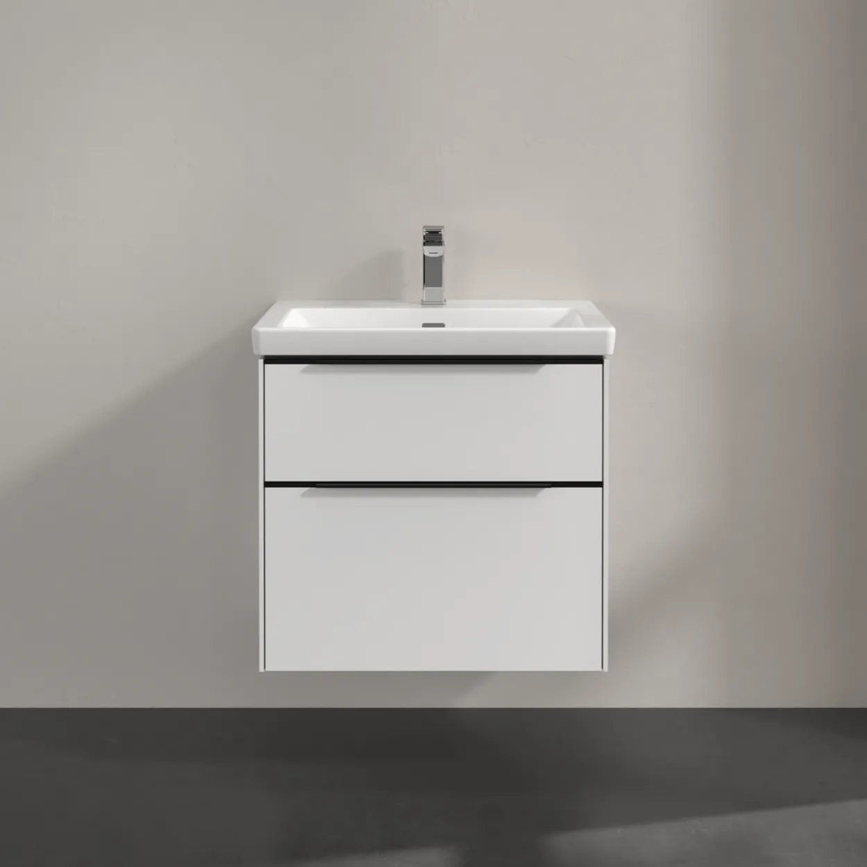 V&b subway 3.0 servantskap 62x57 pure white m/lys håndtak i volcano black