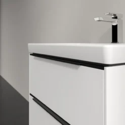 V&b subway 3.0 servantskap 57x47 pure white m/lys håndtak i volcano black