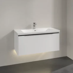 V&b subway 3.0 servantskap 97x42 pure white m/lys håndtak i volcano black