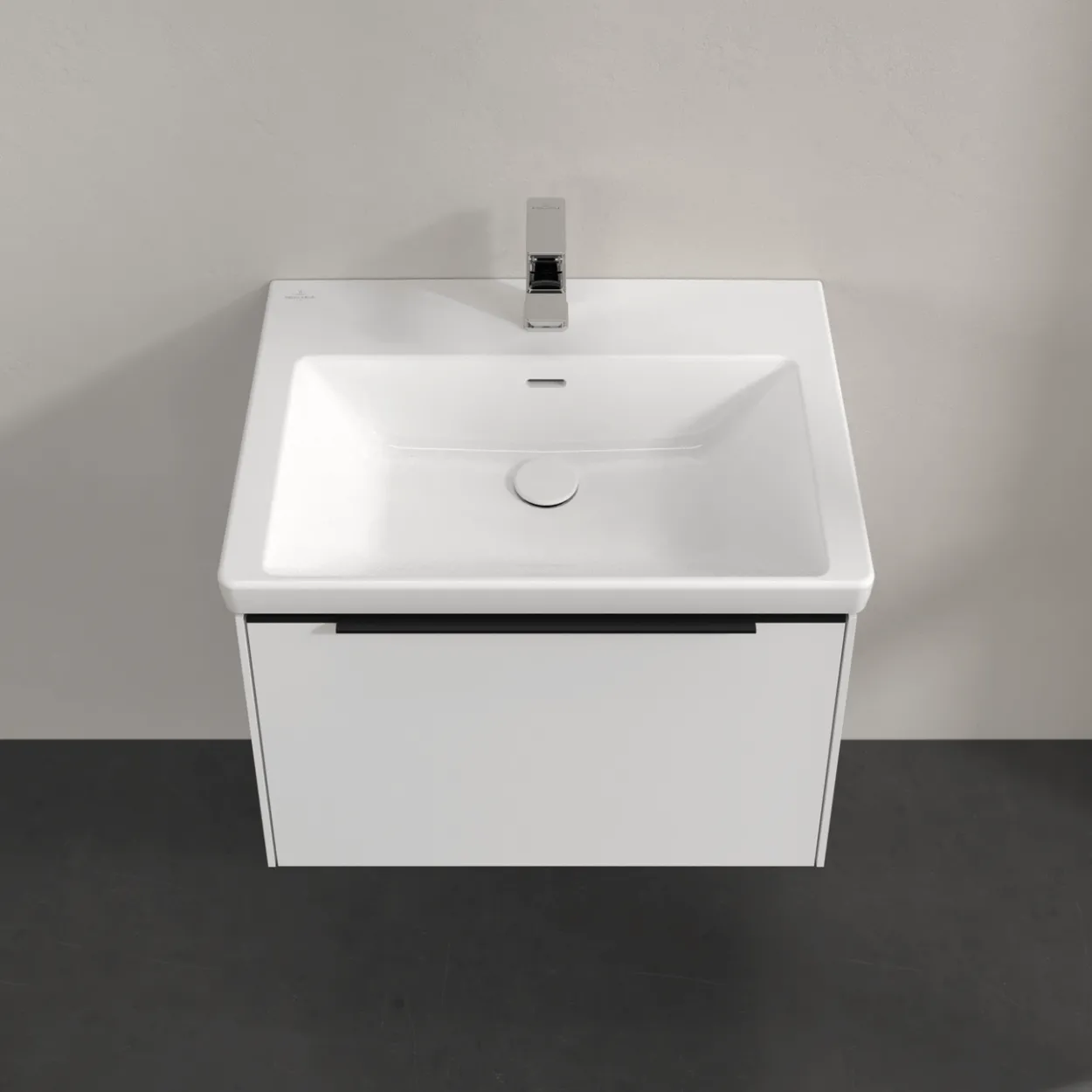 V&b subway 3.0 servantskap 66x42 pure white m/lys håndtak i volcano black