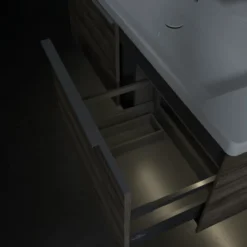 V&b subway 3.0 servantskap 127x42 stone oak m/lys håndtak i krom