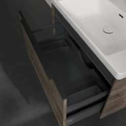 V&b subway 3.0 servantskap 77x42 stone oak m/lys håndtak i volcano black