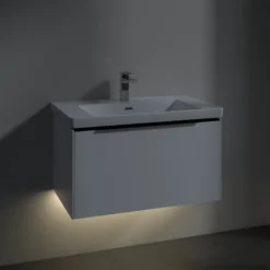 V&b subway 3.0 servantskap 77x42 stone oak m/lys håndtak i volcano black