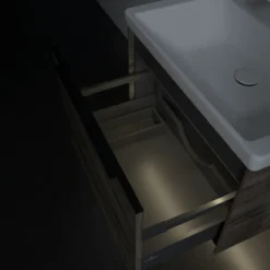 V&b subway 3.0 servantskap 66x42 stone oak m/lys håndtak i volcano black