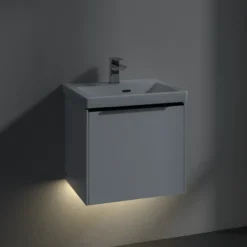 V&b subway 3.0 servantskap 47x42 stone oak m/lys håndtak i volcano black