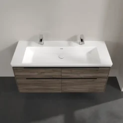 V&b subway 3.0 servantskap 127x57 stone oak m/lys håndtak i volcano black