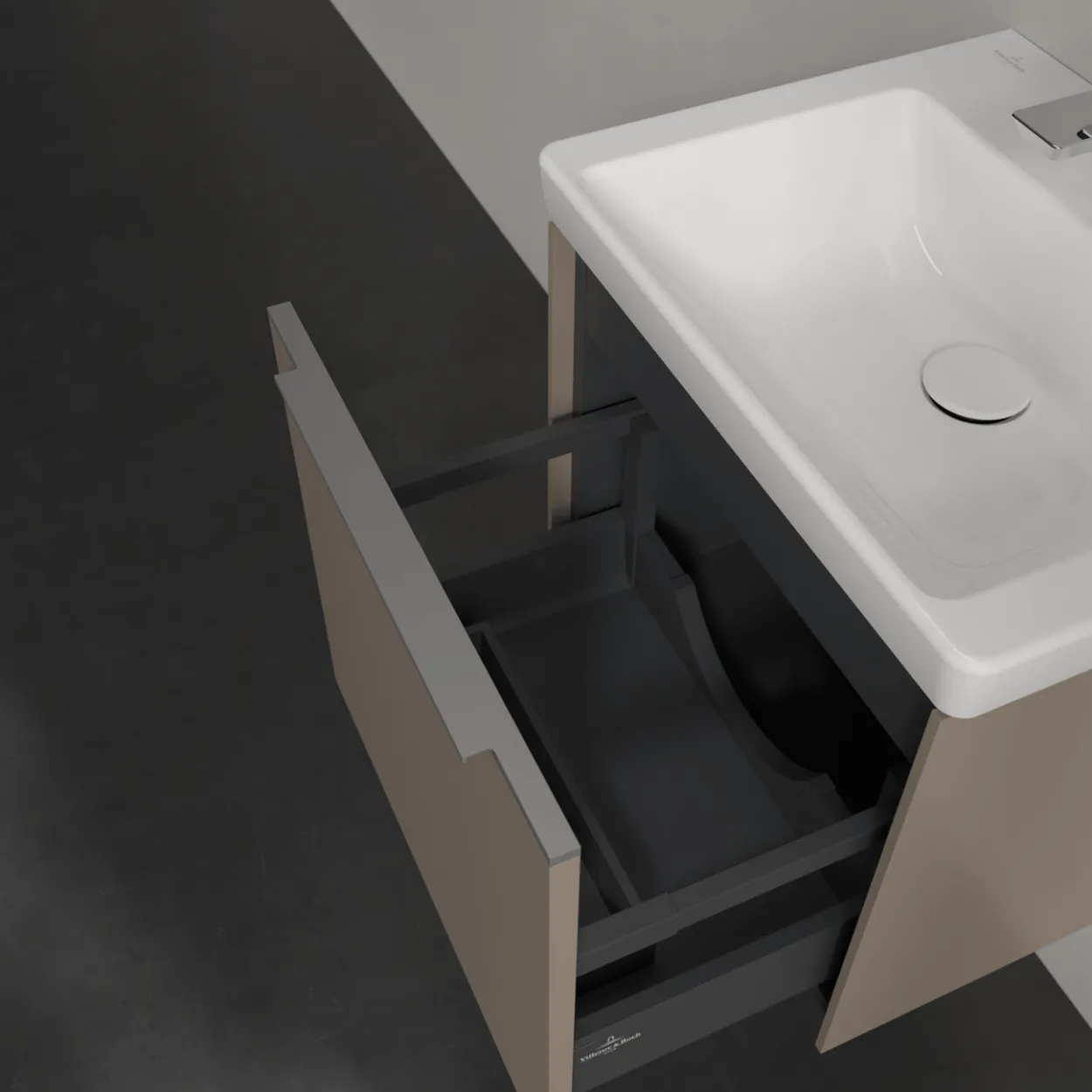 V&b subway 3.0 servantskap 47x42 taupe håndtak i krom