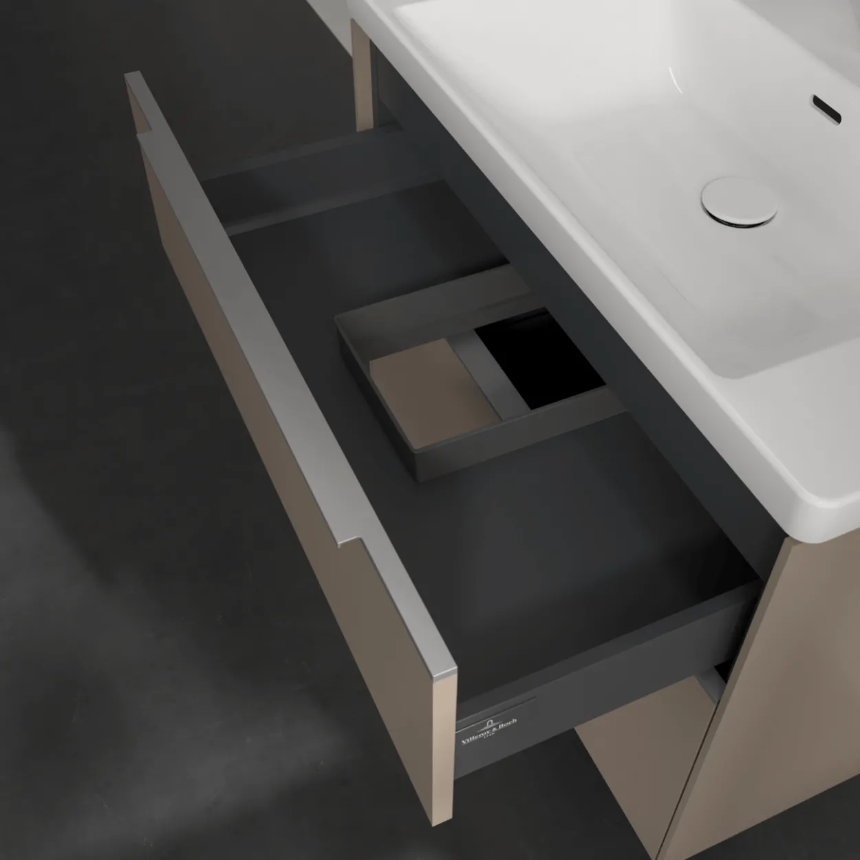 V&b subway 3.0 servantskap 77x57 taupe håndtak i krom