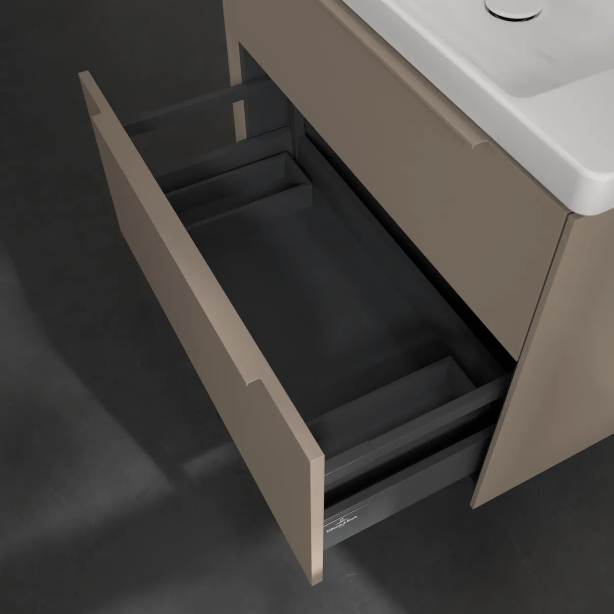 V&b subway 3.0 servantskap 77x57 taupe håndtak i møbelets farge