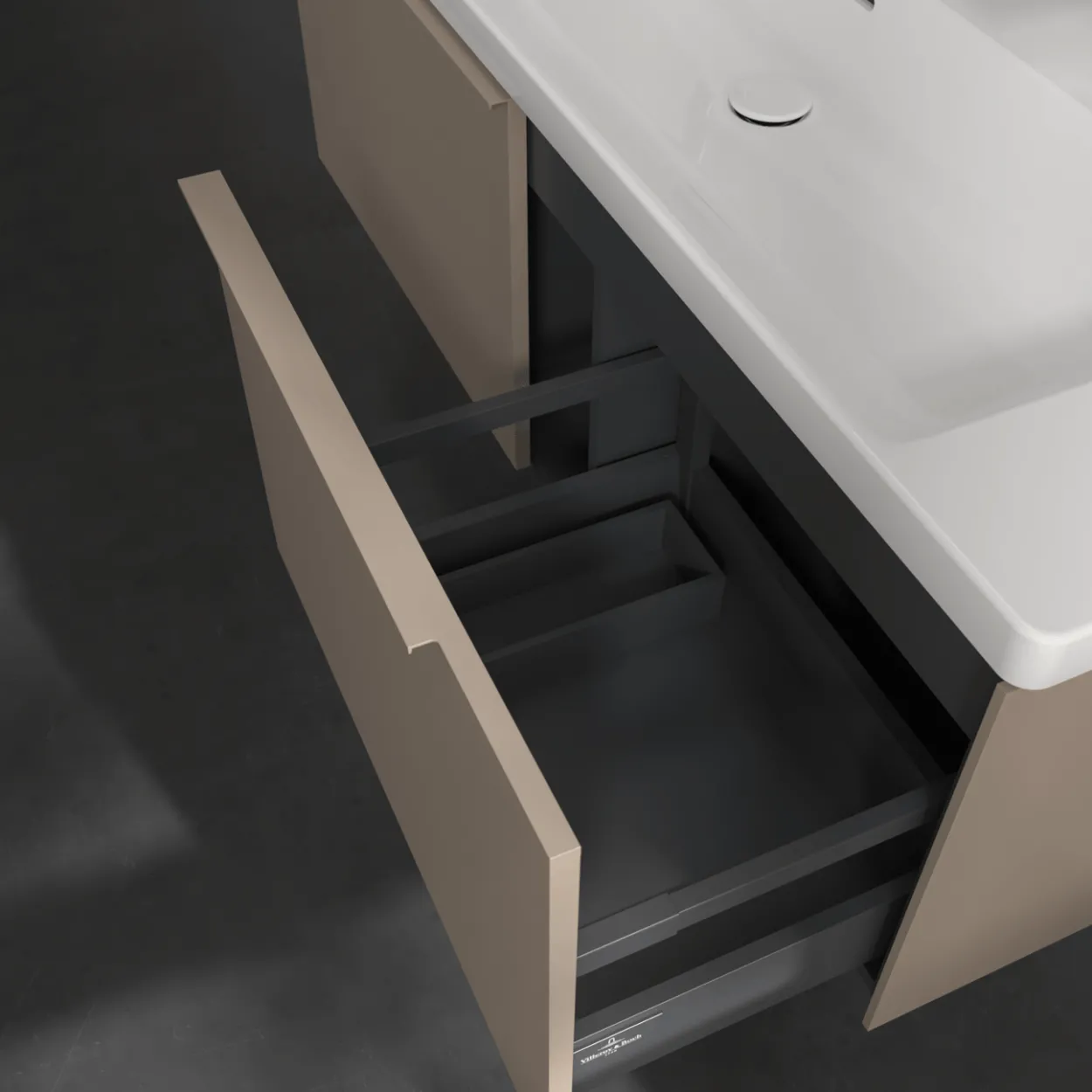 V&b subway 3.0 servantskap 127x42 taupe håndtak i møbelets farge