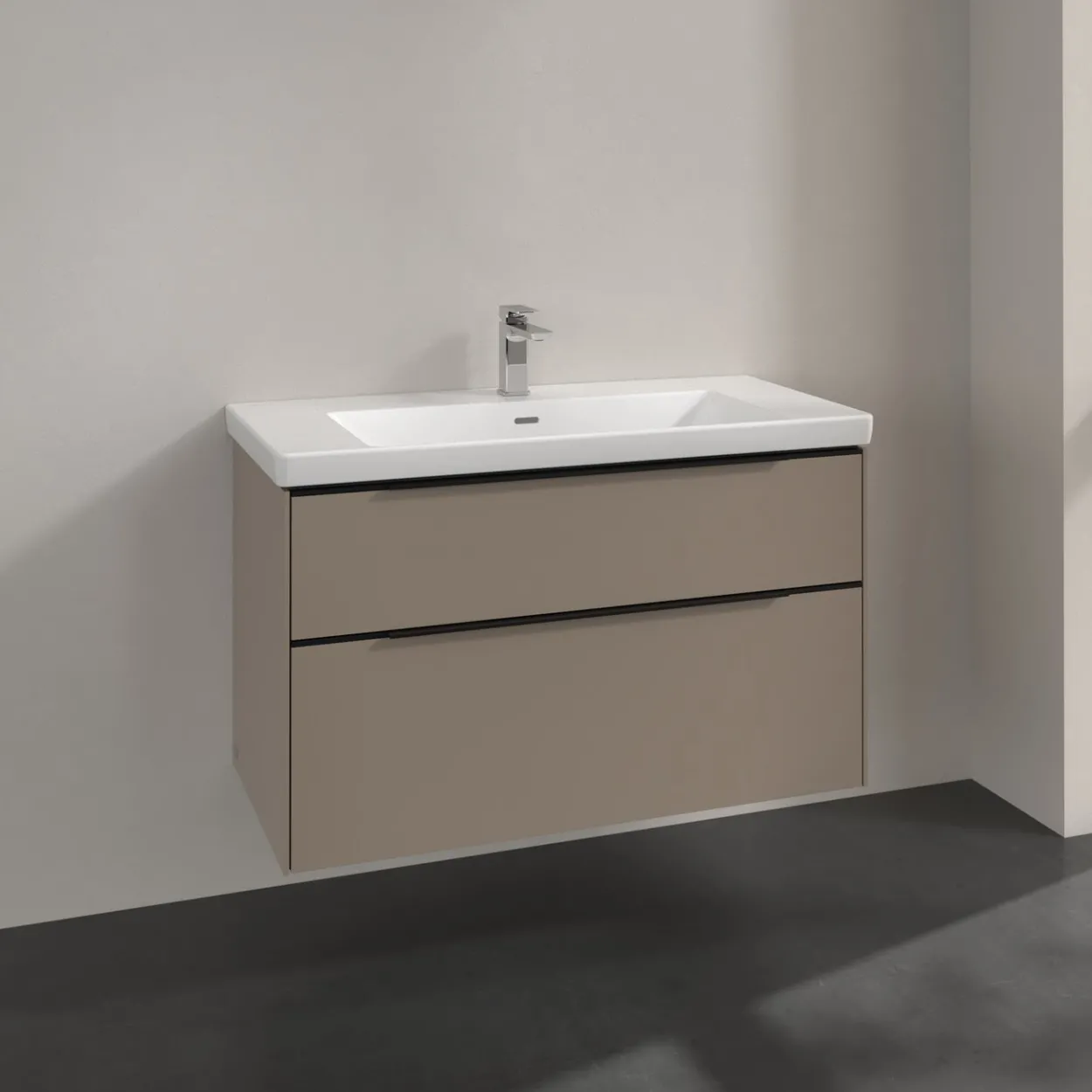 V&b subway 3.0 servantskap 97x57 taupe håndtak i volcano black