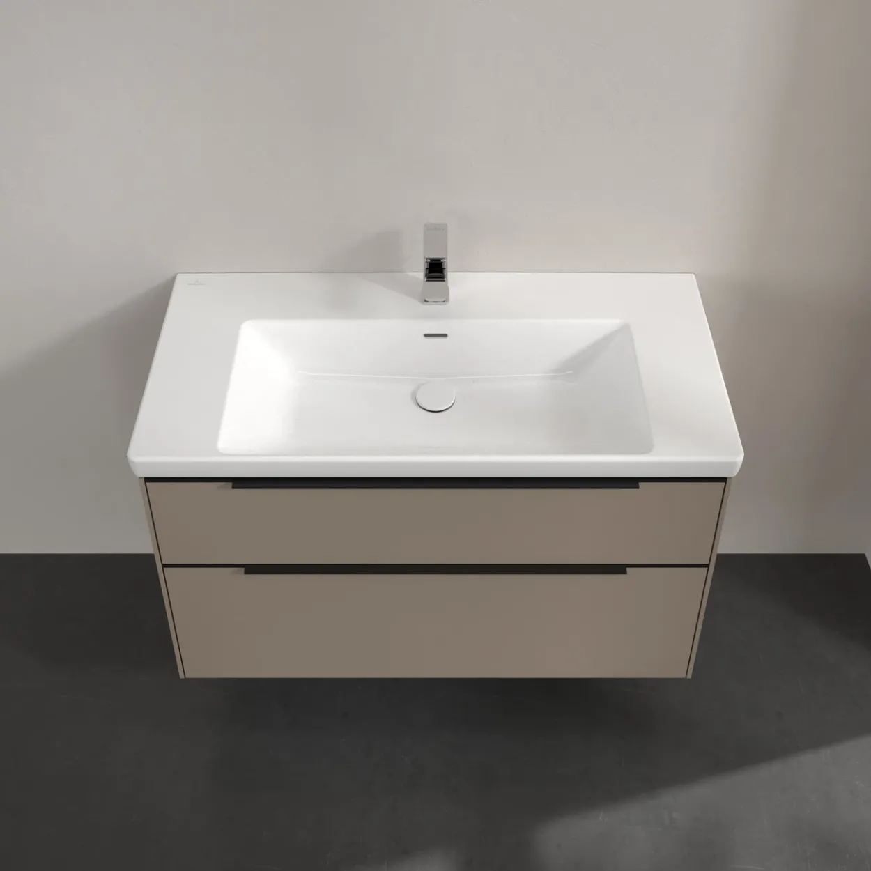 V&b subway 3.0 servantskap 97x57 taupe håndtak i volcano black