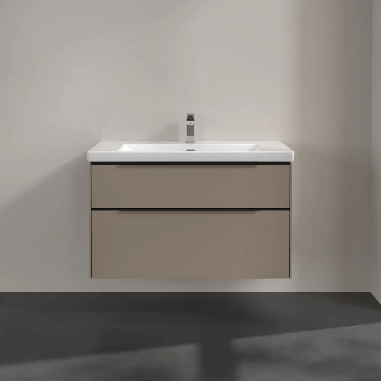 V&b subway 3.0 servantskap 97x57 taupe håndtak i volcano black