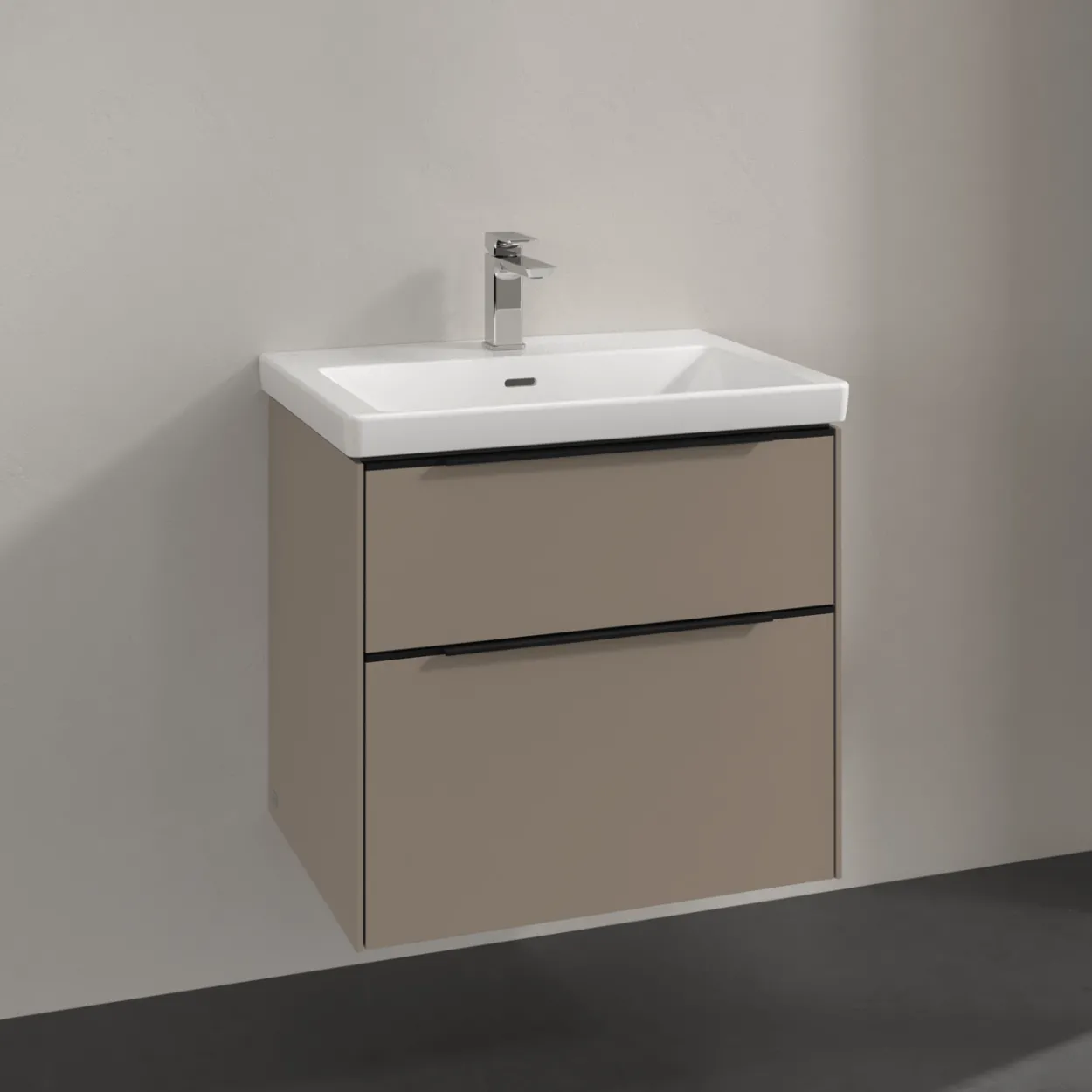 V&b subway 3.0 servantskap 62x57 taupe håndtak i volcano black