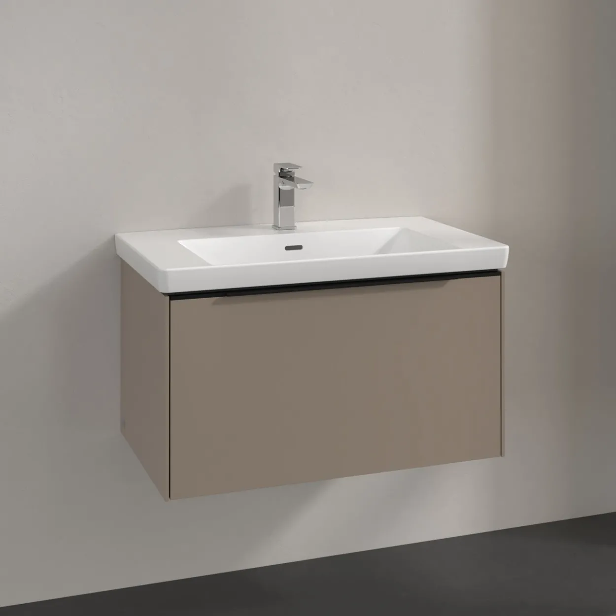 V&b subway 3.0 servantskap 77x42 taupe håndtak i volcano black